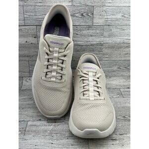 Skechers GOwalk Anywhere Hands Free Slip-ins Women Sz 11 Off White Shoes 124836